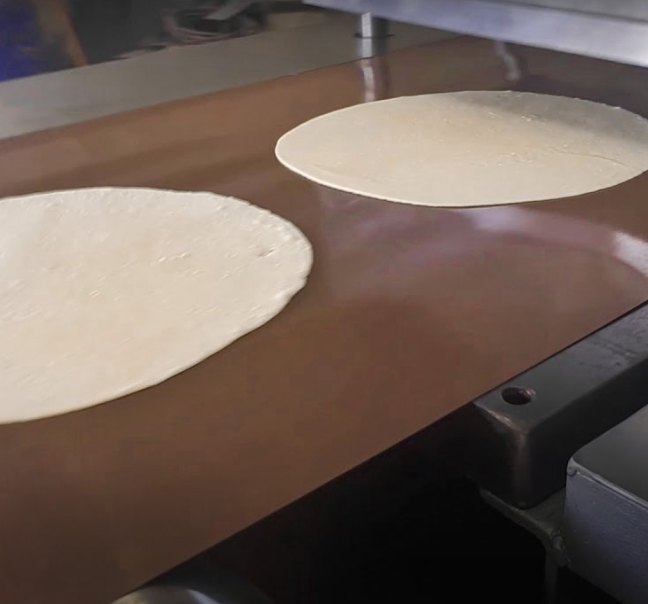 Banda de teflón en proceso de tortillas